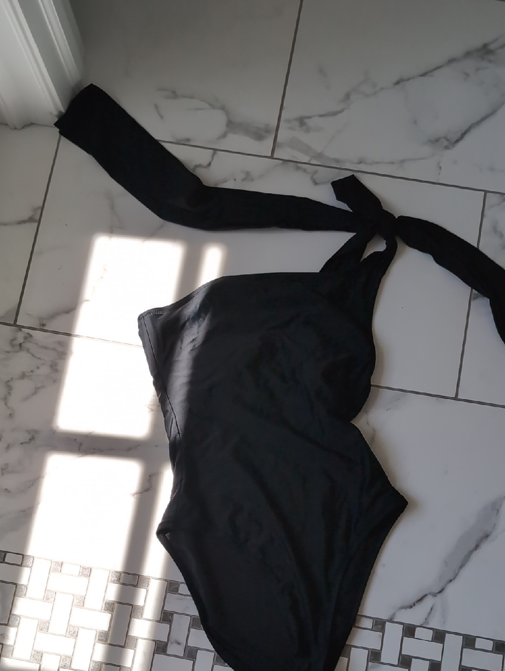J. Crew Black One-Shoulder One-Piece Swimsuit